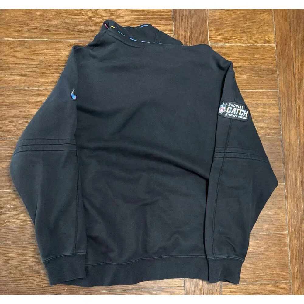 Nike Philadelphia Eagles 2023 Crucial Catch Black Sweatshirt Hoodie Mens XL